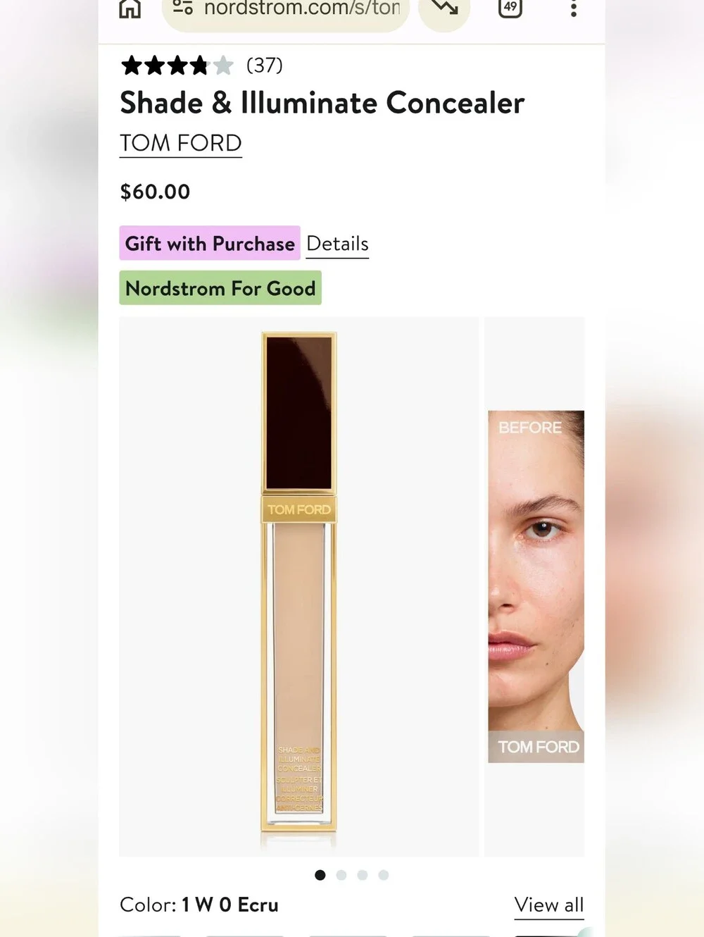Tom Ford Concealer – Shade 1WO ecru